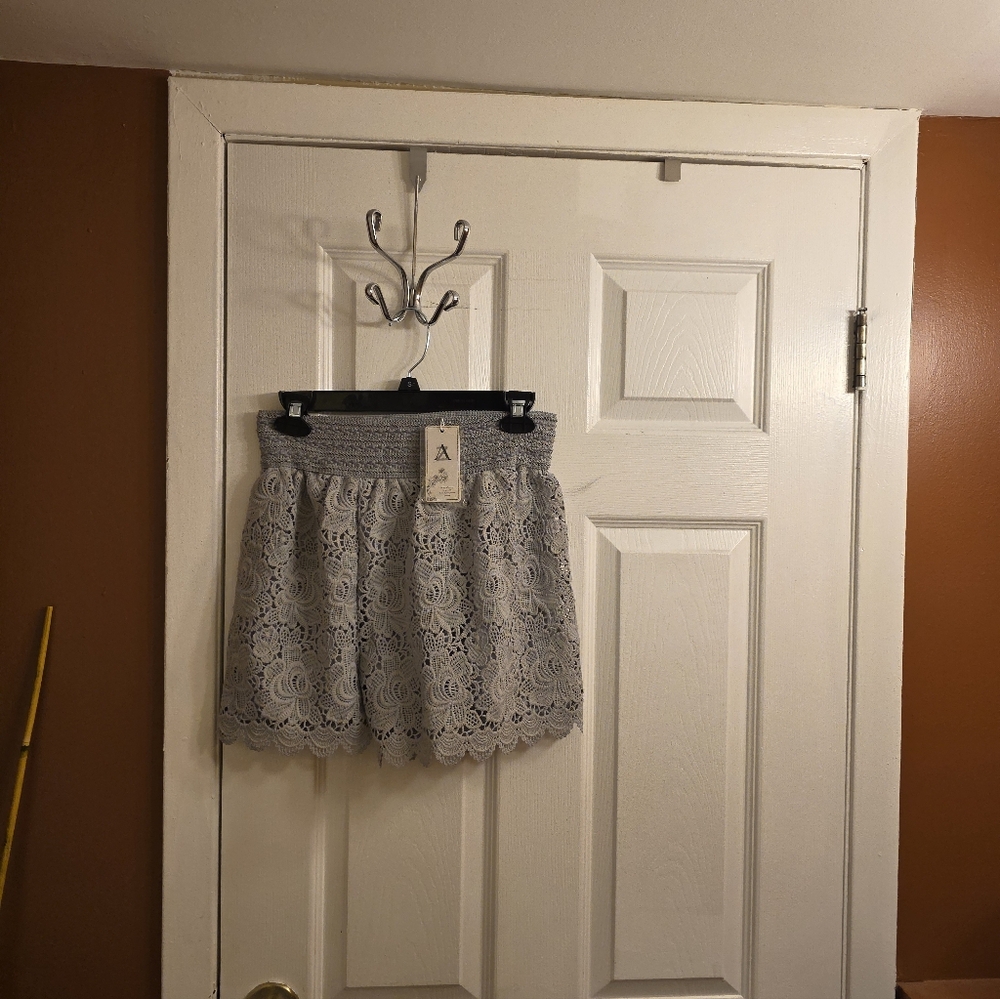 Elegant Gray Lace Skirt